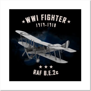 B.E.2c RAF WWI Fighter Aircraft Posters and Art